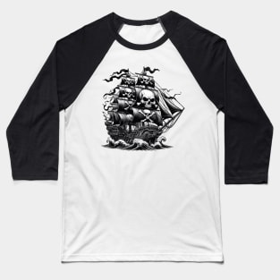 Pirate Ship Baseball T-Shirt